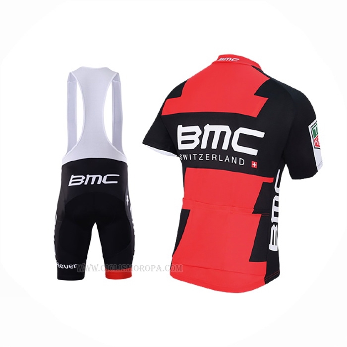 2017 Ropa Ciclismo BMC Rojo Negro Mangas Corta y Culotte Corto